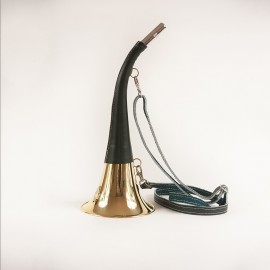 Corne 40cm gainée cuir et motif en relief
