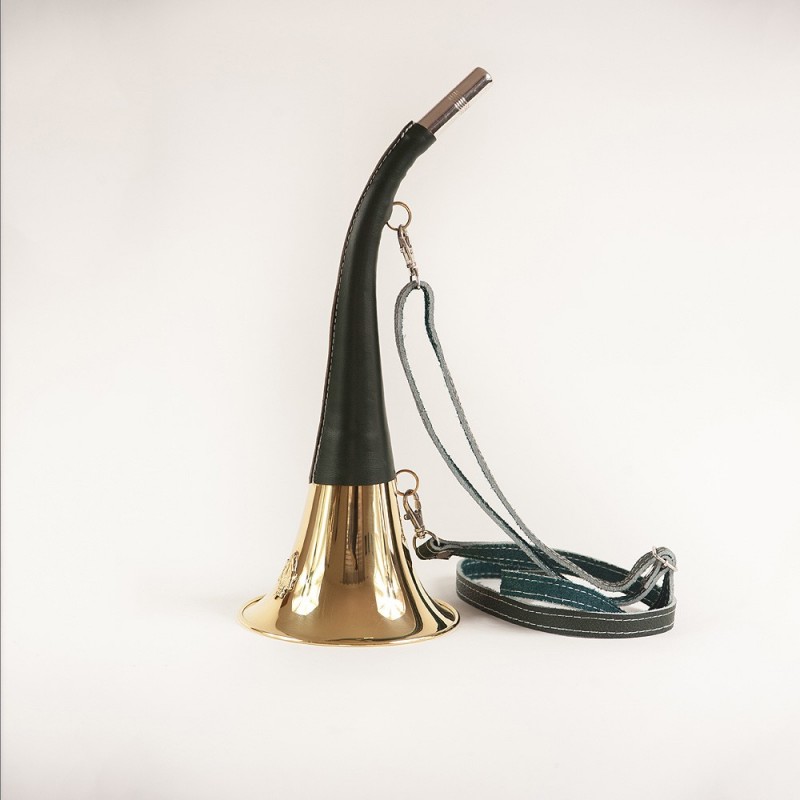 Corne 40cm gainée cuir et motif en relief