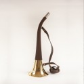 Trompe 50cm gainée cuir et motif sanglier