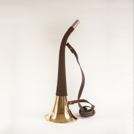 Trompe 50cm gainée cuir et motif sanglier