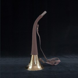 Trompe 50cm gainée cuir et motif sanglier